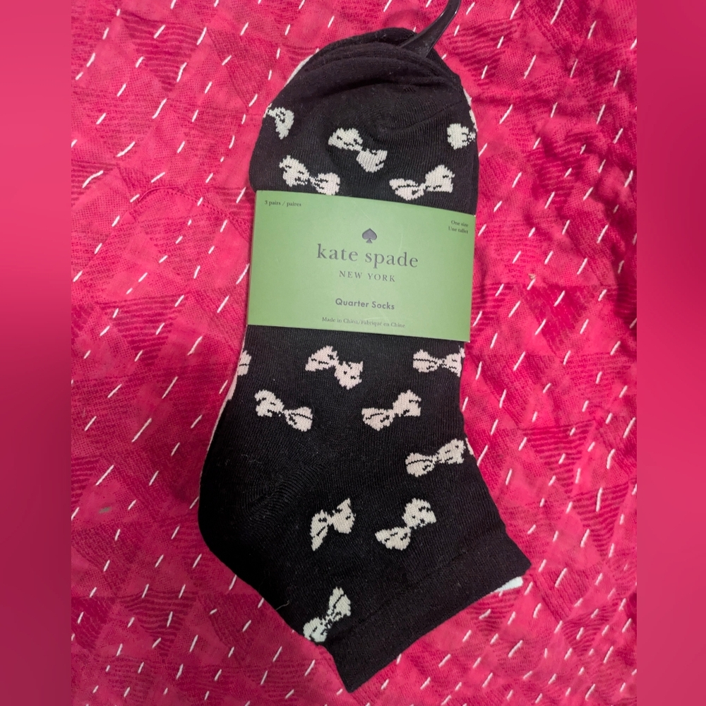 NEW kate spade Quarter-Cut Socks, 3 Pair🌙
